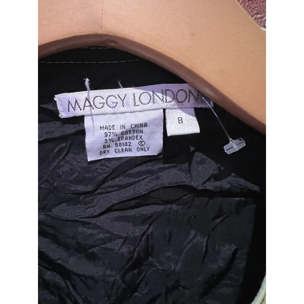 Vintage Maggy London Size 8 Lime Green/‎ Black Long Slv Full Zip Casual Jacket